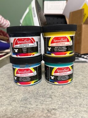 4 Speedball screen printing inks and other items